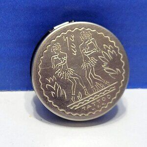 Antique Rare Tattoo Rouge Powder Compact with Makeup Inside